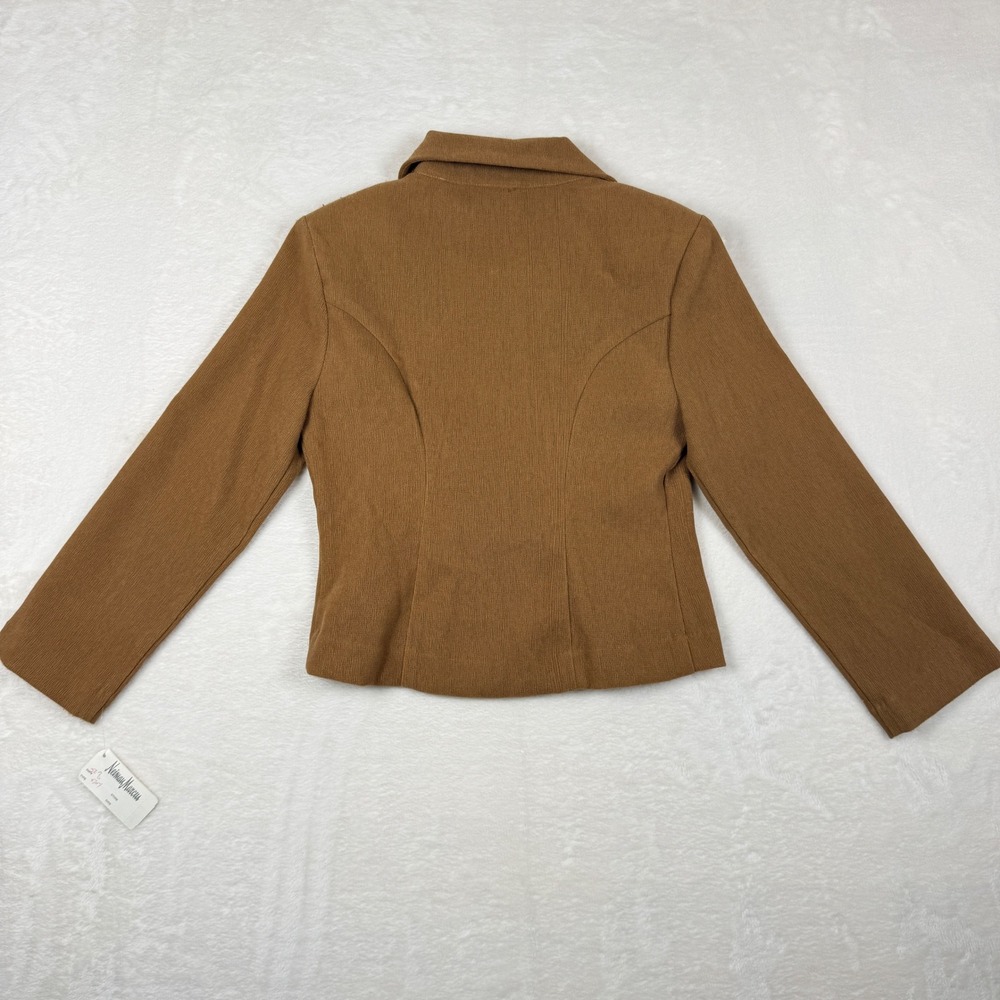 NWT Plum‎ Neiman Marcus Brown Zip Front Collared Jacket Girls Size 7 - Picture 6 of 7
